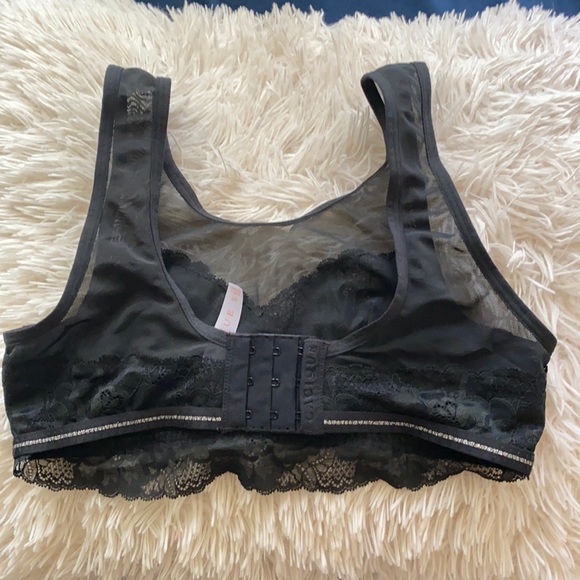 CACIQUE Modern Lace & Mesh Unlined No-Wire Bra 0-2 - Picture 6 of 6